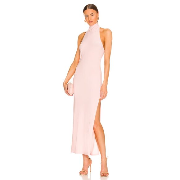 x REVOLVE Halter Turtle Side Slit Gown by Norma Kamali NWT - Picture 1 of 4